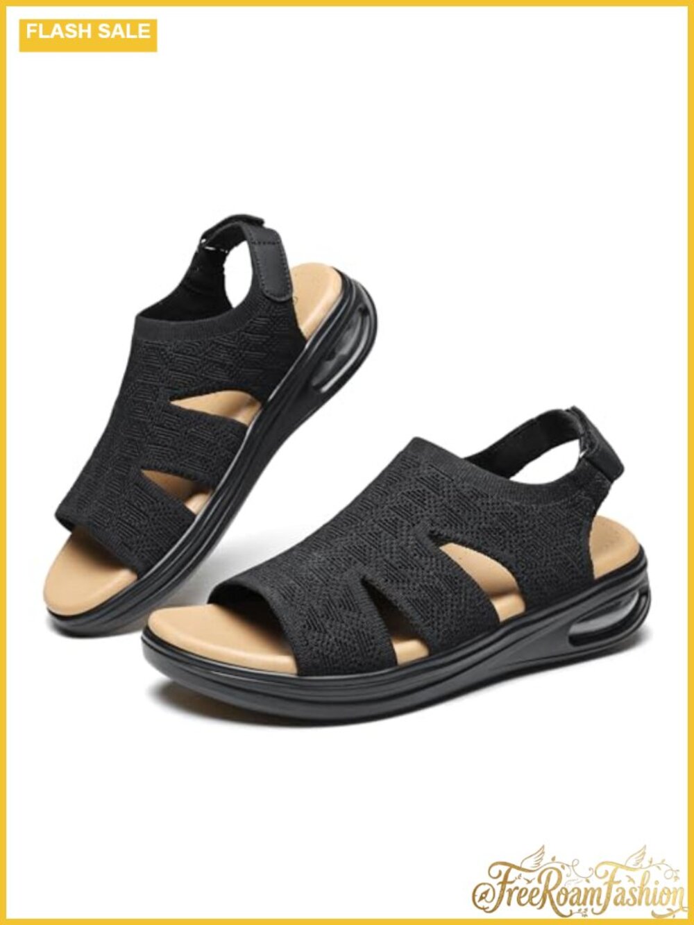 Womens Walking Sandals Arch Support Air Cushion Wedge Non-Slip Breathable